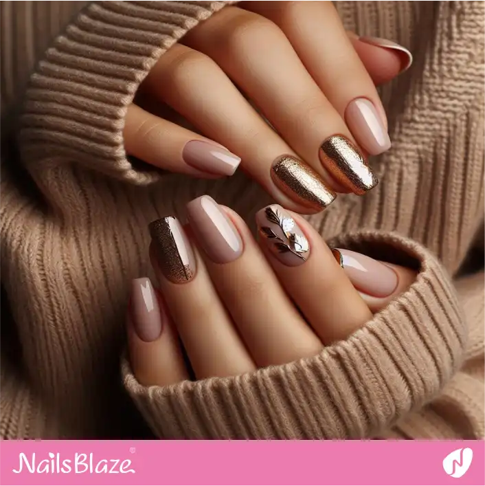 Neutral Nails Foil Design | Foil Nails - NB4110